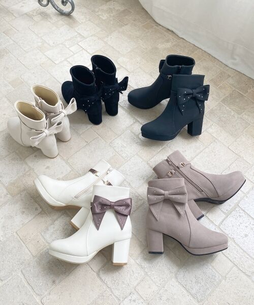 MAJESTIC LEGON / マジェスティックレゴン ブーツ（ショート丈） | 3WAYビジューリボンブーツ | 詳細1