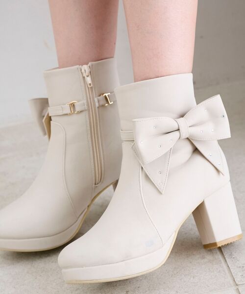 MAJESTIC LEGON / マジェスティックレゴン ブーツ（ショート丈） | 3WAYビジューリボンブーツ | 詳細12