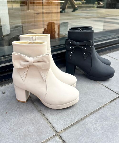 MAJESTIC LEGON / マジェスティックレゴン ブーツ（ショート丈） | 3WAYビジューリボンブーツ | 詳細15