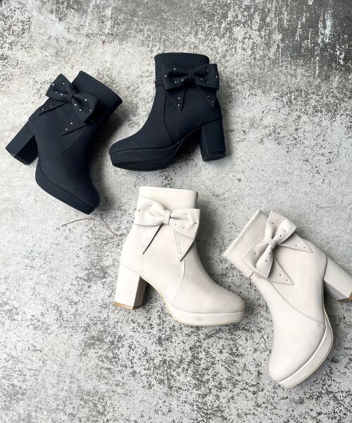 MAJESTIC LEGON / マジェスティックレゴン ブーツ(ショート丈) | 3WAYビジューリボンブーツ | 詳細14