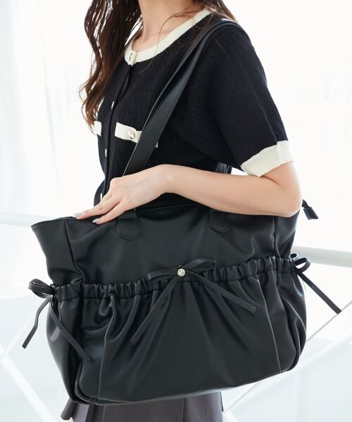 MAJESTIC LEGON / マジェスティックレゴン トートバッグ | ギャザーリボントートバッグ | 詳細11