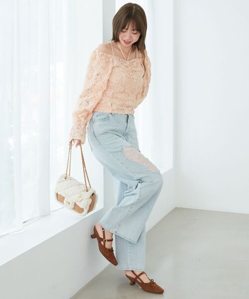 MAJESTIC LEGON / マジェスティックレゴン トートバッグ | キルティングファーチェーンバッグ | 詳細10