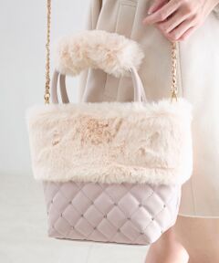 MAJESTIC LEGON / マジェスティックレゴン トートバッグ | キルティングビジューファーバッグ