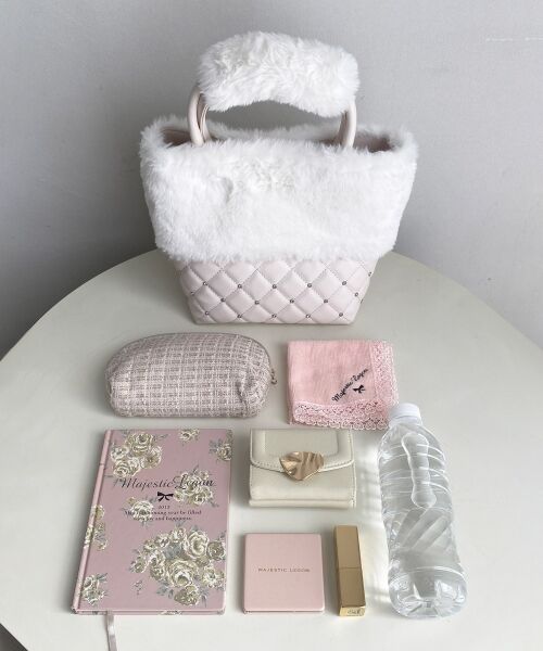 MAJESTIC LEGON / マジェスティックレゴン トートバッグ | キルティングビジューファーバッグ | 詳細10