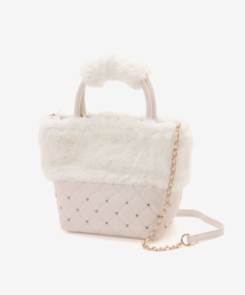 MAJESTIC LEGON / マジェスティックレゴン トートバッグ | キルティングビジューファーバッグ | 詳細11