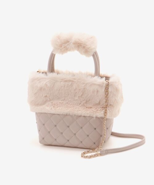 MAJESTIC LEGON / マジェスティックレゴン トートバッグ | キルティングビジューファーバッグ | 詳細12