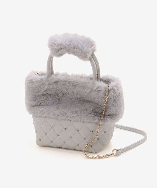 MAJESTIC LEGON / マジェスティックレゴン トートバッグ | キルティングビジューファーバッグ | 詳細13