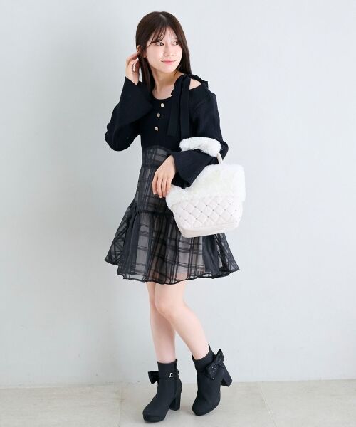 MAJESTIC LEGON / マジェスティックレゴン トートバッグ | キルティングビジューファーバッグ | 詳細2