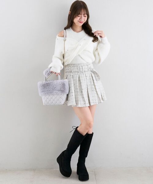 MAJESTIC LEGON / マジェスティックレゴン トートバッグ | キルティングビジューファーバッグ | 詳細7