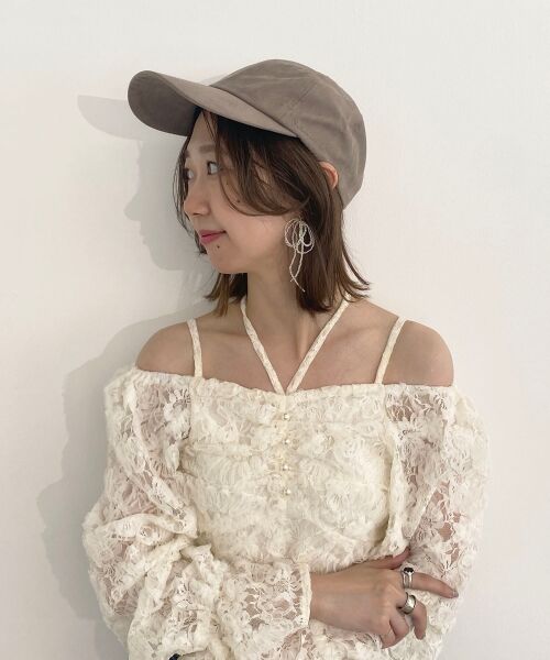 MAJESTIC LEGON/マジェスティックレゴン フェイクスエードロングブリムキャップ グレージュ FREE MAJESTIC LEGON/マジェスティックレゴン フェイクスエードロングブリムキャップ グレージュ FREE