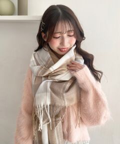 MAJESTIC LEGON / マジェスティックレゴン マフラー・ショール・スヌード・ストール | クリーミータッチチェックストール