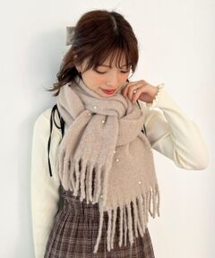 MAJESTIC LEGON / マジェスティックレゴン マフラー・ショール・スヌード・ストール | パール付きストール