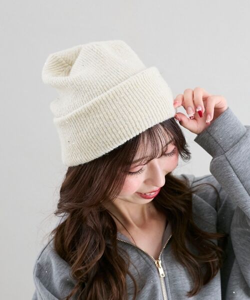 MAJESTIC LEGON / マジェスティックレゴン ニットキャップ | スパンコールニットワッチ | 詳細1