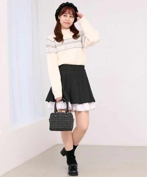 MAJESTIC LEGON / マジェスティックレゴン ニット・セーター | ネコチャンジャカードトップス | 詳細1