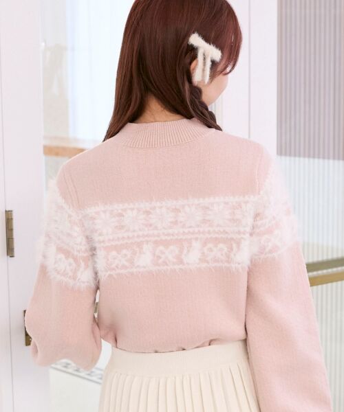 MAJESTIC LEGON / マジェスティックレゴン ニット・セーター | ネコチャンジャカードトップス | 詳細13