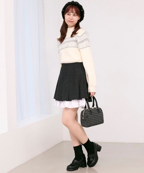 MAJESTIC LEGON / マジェスティックレゴン ニット・セーター | ネコチャンジャカードトップス | 詳細2