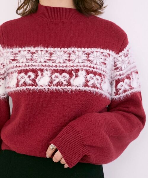 MAJESTIC LEGON / マジェスティックレゴン ニット・セーター | ネコチャンジャカードトップス | 詳細21