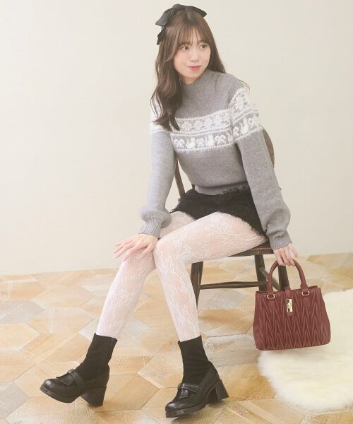 MAJESTIC LEGON / マジェスティックレゴン ニット・セーター | ネコチャンジャカードトップス | 詳細22