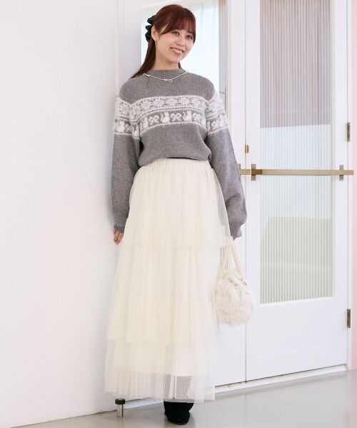 MAJESTIC LEGON / マジェスティックレゴン ニット・セーター | ネコチャンジャカードトップス | 詳細24