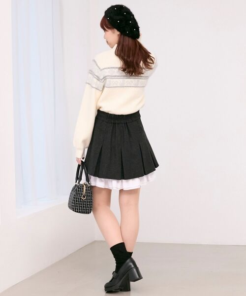 MAJESTIC LEGON / マジェスティックレゴン ニット・セーター | ネコチャンジャカードトップス | 詳細3