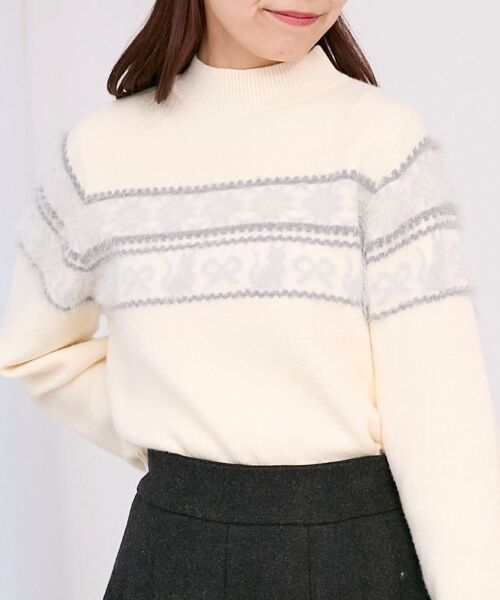 MAJESTIC LEGON / マジェスティックレゴン ニット・セーター | ネコチャンジャカードトップス | 詳細4