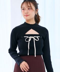 MAJESTIC LEGON / マジェスティックレゴン ニット・セーター | デコルテオープンリボンニット