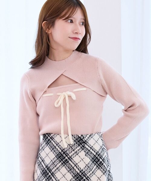 MAJESTIC LEGON / マジェスティックレゴン ニット・セーター | デコルテオープンリボンニット | 詳細11