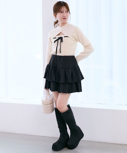 MAJESTIC LEGON / マジェスティックレゴン ニット・セーター | デコルテオープンリボンニット | 詳細2