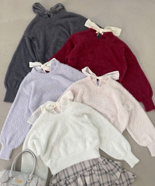 MAJESTIC LEGON / マジェスティックレゴン ニット・セーター | バックリボンシャギーニット | 詳細1