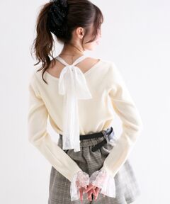 MAJESTIC LEGON / マジェスティックレゴン ニット・セーター | レースドッキングVネックニット