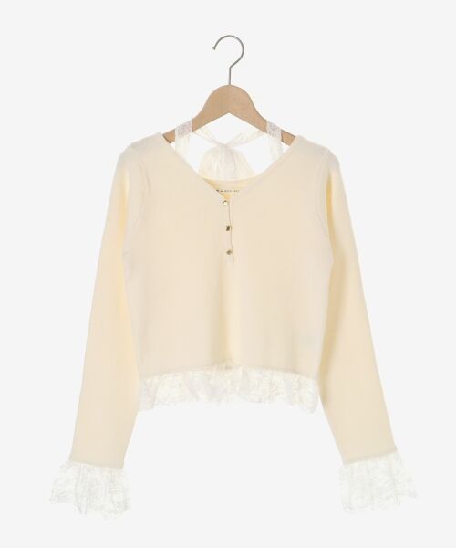 MAJESTIC LEGON / マジェスティックレゴン ニット・セーター | レースドッキングVネックニット | 詳細23