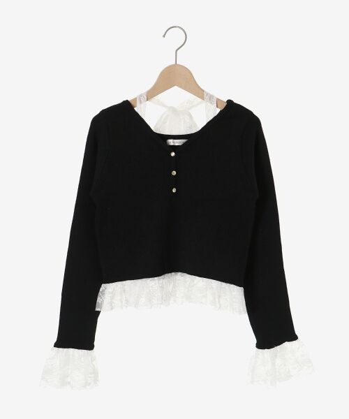 MAJESTIC LEGON / マジェスティックレゴン ニット・セーター | レースドッキングVネックニット | 詳細25