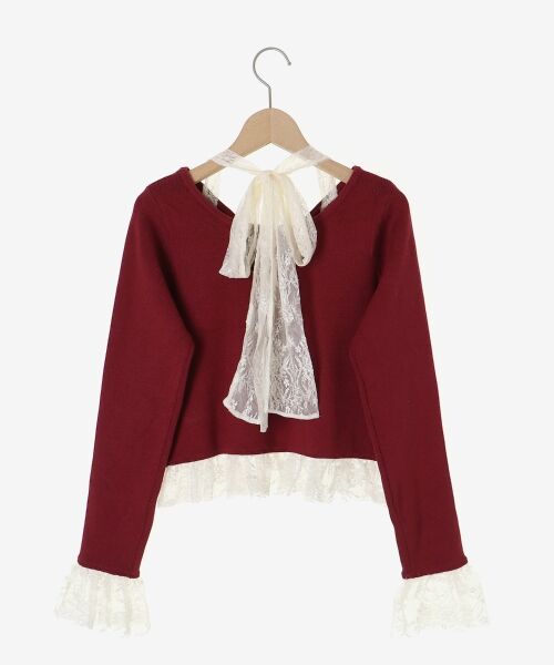 MAJESTIC LEGON / マジェスティックレゴン ニット・セーター | レースドッキングVネックニット | 詳細26