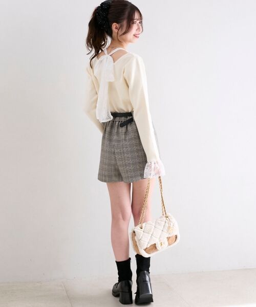 MAJESTIC LEGON / マジェスティックレゴン ニット・セーター | レースドッキングVネックニット | 詳細3