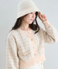 MAJESTIC LEGON / マジェスティックレゴン カーディガン・ボレロ | アソートボタンツイードニットカーデ