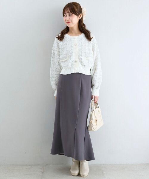 MAJESTIC LEGON / マジェスティックレゴン カーディガン・ボレロ | アソートボタンツイードニットカーデ | 詳細1