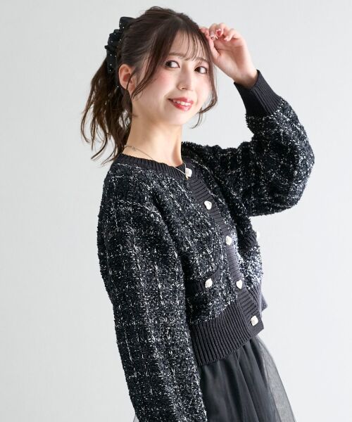 MAJESTIC LEGON / マジェスティックレゴン カーディガン・ボレロ | アソートボタンツイードニットカーデ | 詳細23