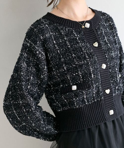 MAJESTIC LEGON / マジェスティックレゴン カーディガン・ボレロ | アソートボタンツイードニットカーデ | 詳細25