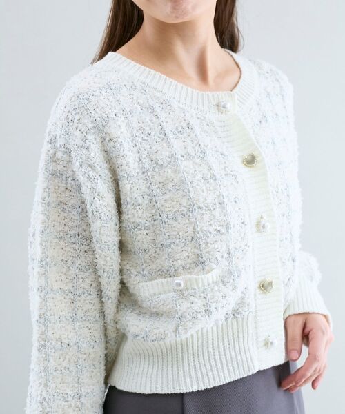 MAJESTIC LEGON / マジェスティックレゴン カーディガン・ボレロ | アソートボタンツイードニットカーデ | 詳細6