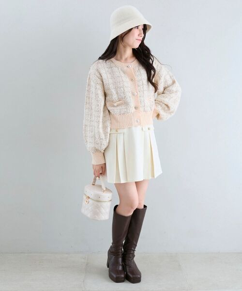 MAJESTIC LEGON / マジェスティックレゴン カーディガン・ボレロ | アソートボタンツイードニットカーデ | 詳細7