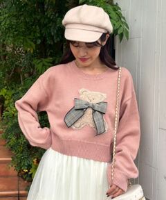 MAJESTIC LEGON / マジェスティックレゴン ニット・セーター | リボン付きくまちゃんニット