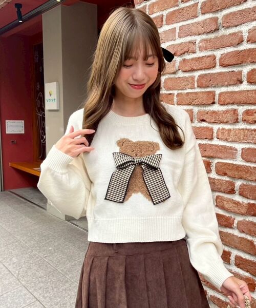 MAJESTIC LEGON / マジェスティックレゴン ニット・セーター | リボン付きくまちゃんニット | 詳細14