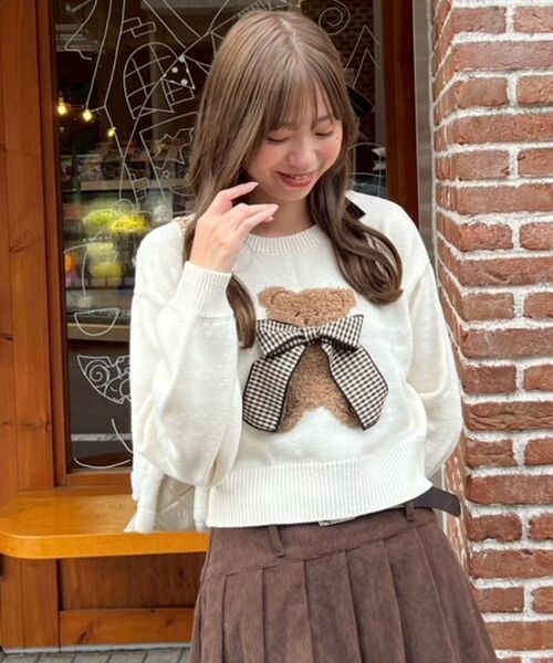 MAJESTIC LEGON / マジェスティックレゴン ニット・セーター | リボン付きくまちゃんニット | 詳細15