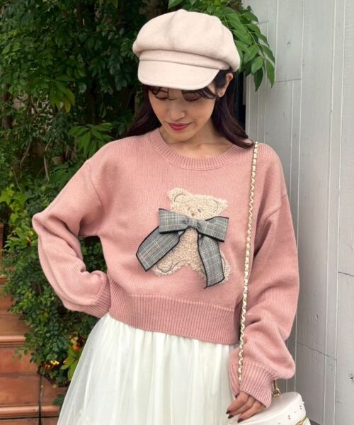 MAJESTIC LEGON / マジェスティックレゴン ニット・セーター | リボン付きくまちゃんニット | 詳細20