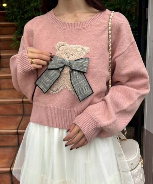 MAJESTIC LEGON / マジェスティックレゴン ニット・セーター | リボン付きくまちゃんニット | 詳細22