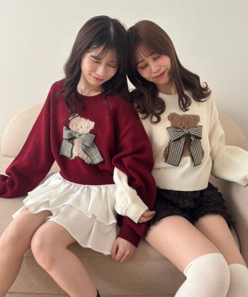 MAJESTIC LEGON / マジェスティックレゴン ニット・セーター | リボン付きくまちゃんニット | 詳細23