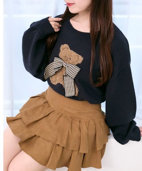 MAJESTIC LEGON / マジェスティックレゴン ニット・セーター | リボン付きくまちゃんニット | 詳細6