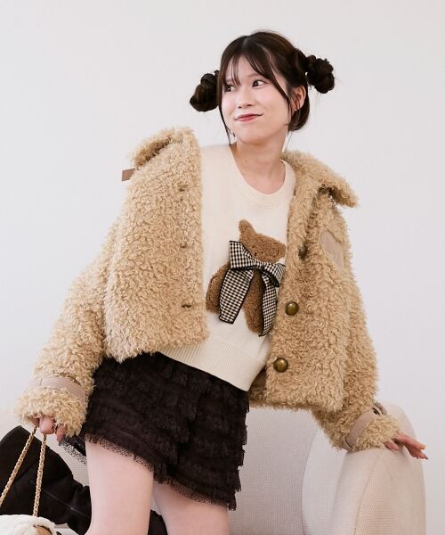 MAJESTIC LEGON / マジェスティックレゴン ニット・セーター | リボン付きくまちゃんニット | 詳細8