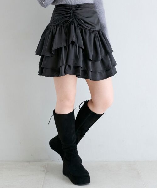 MAJESTIC LEGON / マジェスティックレゴン ミニ・ひざ丈スカート | アシメドロストスカパン | 詳細27