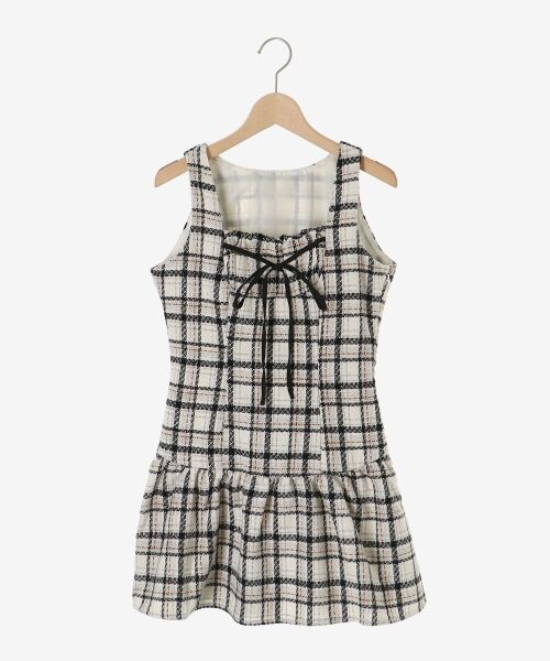 MAJESTIC LEGON / マジェスティックレゴン ミニ丈・ひざ丈ワンピース | フロントリボンチェックミニジャンスカ | 詳細15